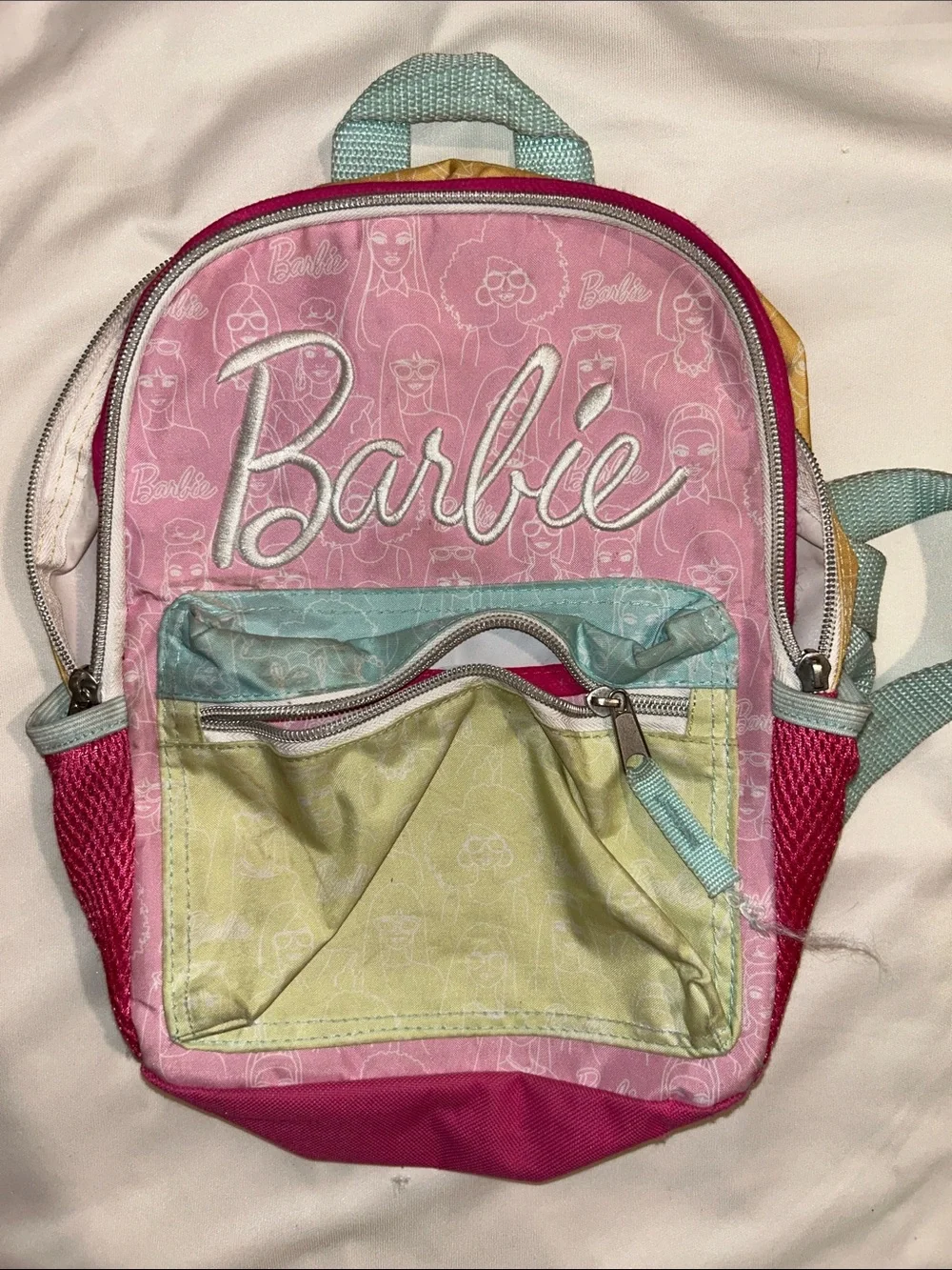 Barbie Pink Mini Backpack with Aqua, Yellow & Fuchsia Accents